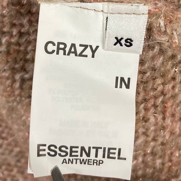 ESSENTIEL ANTWERP Cardigan XS ITALY Mohair Glitter Open Front Long Sleeve - Picture 6 of 10